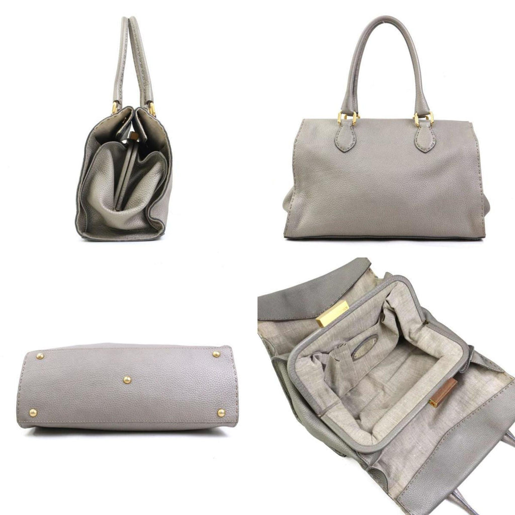 Fendi Gray Leather Handbag