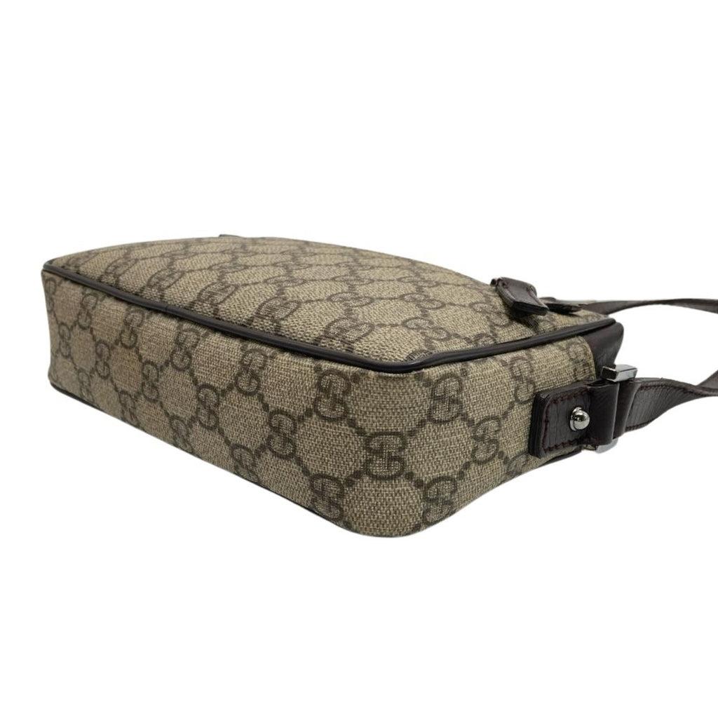 Gucci Beige Brown Gg Supreme Canvas Shoulder Bag (Pre-Owned)