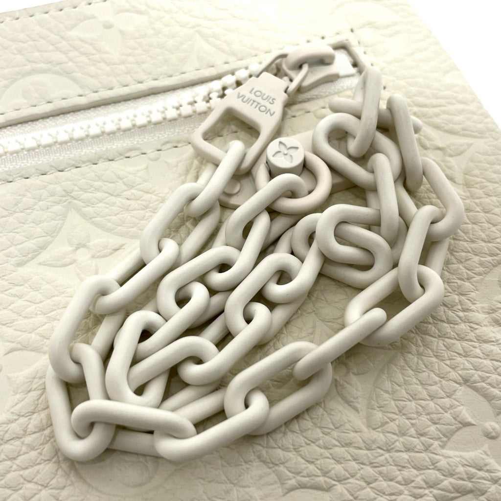 Louis Vuitton Blanc White Leather Clutch Bag Pochette