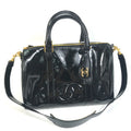 Chanel Black Patent Leather Boston Bag