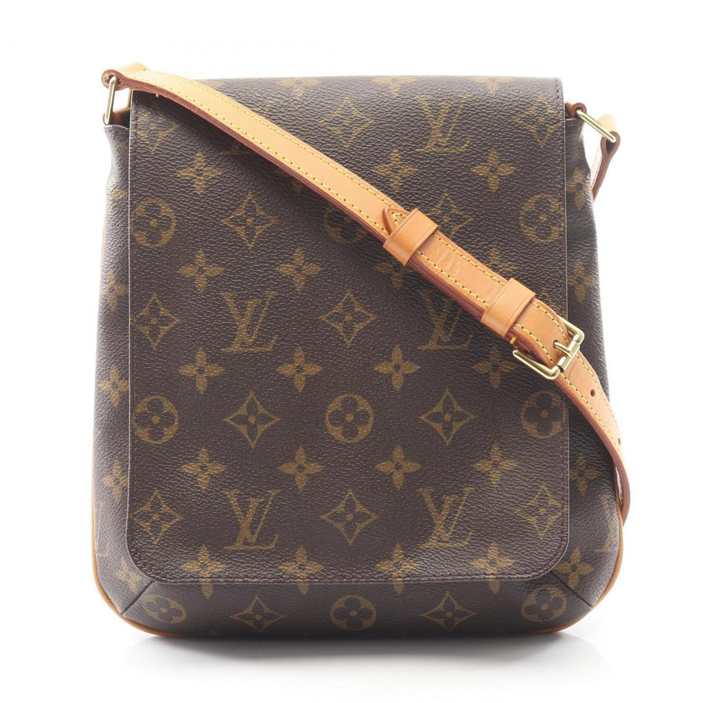 Louis Vuitton Brown Coated Canvas Leather Shoulder Bag