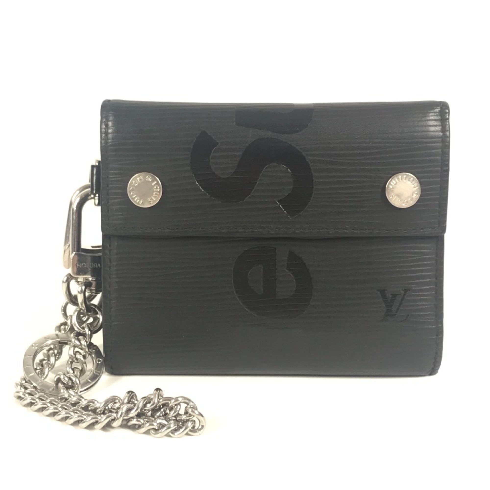 Louis Vuitton Epi Black Noir Epi Leather Chain/Shoulder Wallet