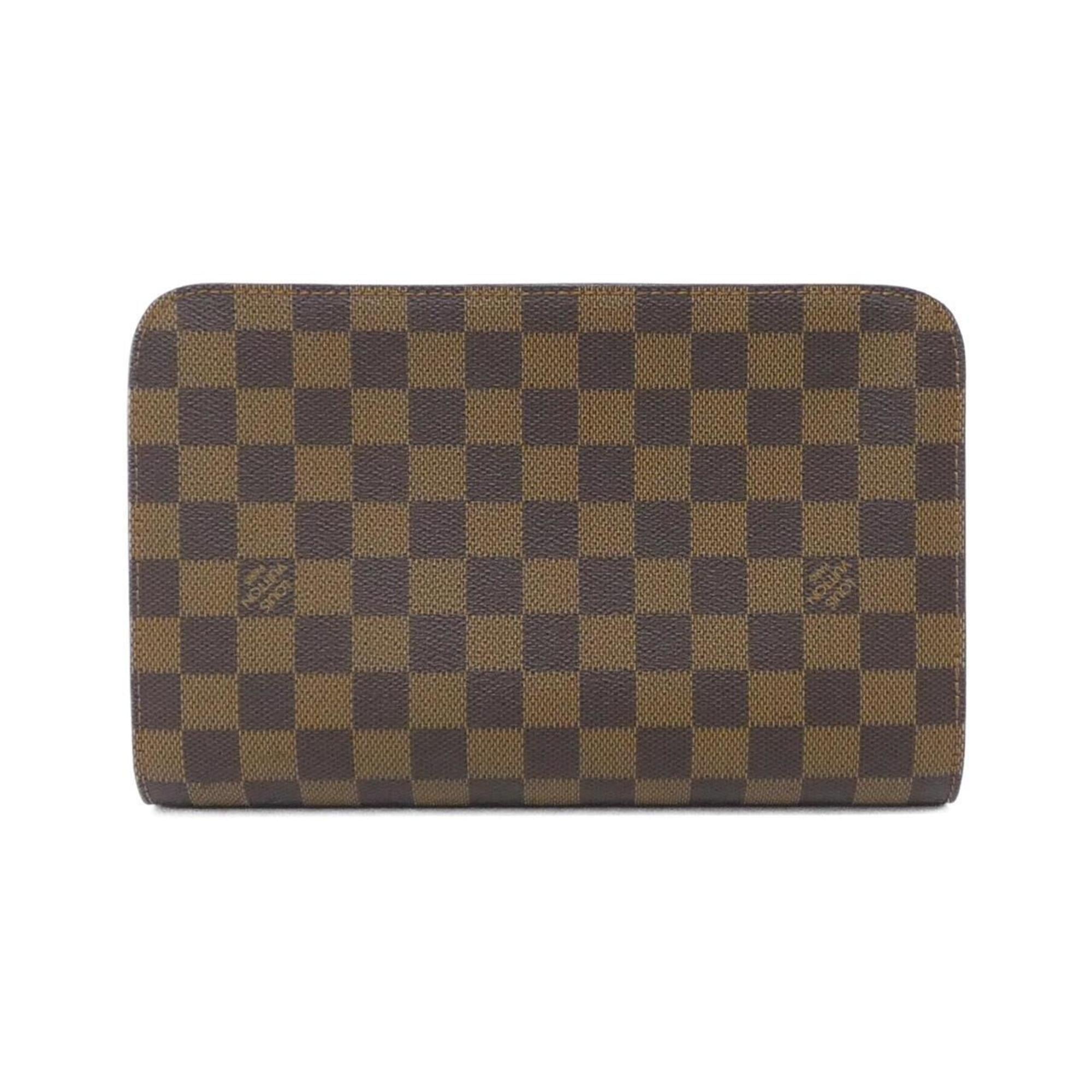 Louis Vuitton Brown Coated Canvas Clutch Bag