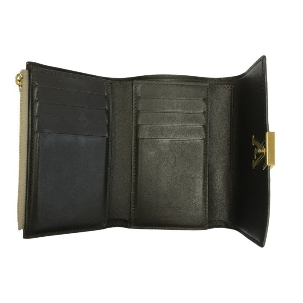 Louis Vuitton Beige Leather Wallet (Tri-Fold)