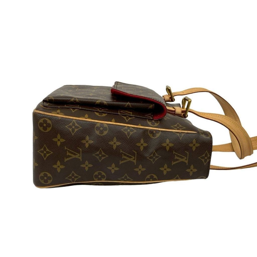 Louis Vuitton Brown Leather Pvc Handbag Tote Bag