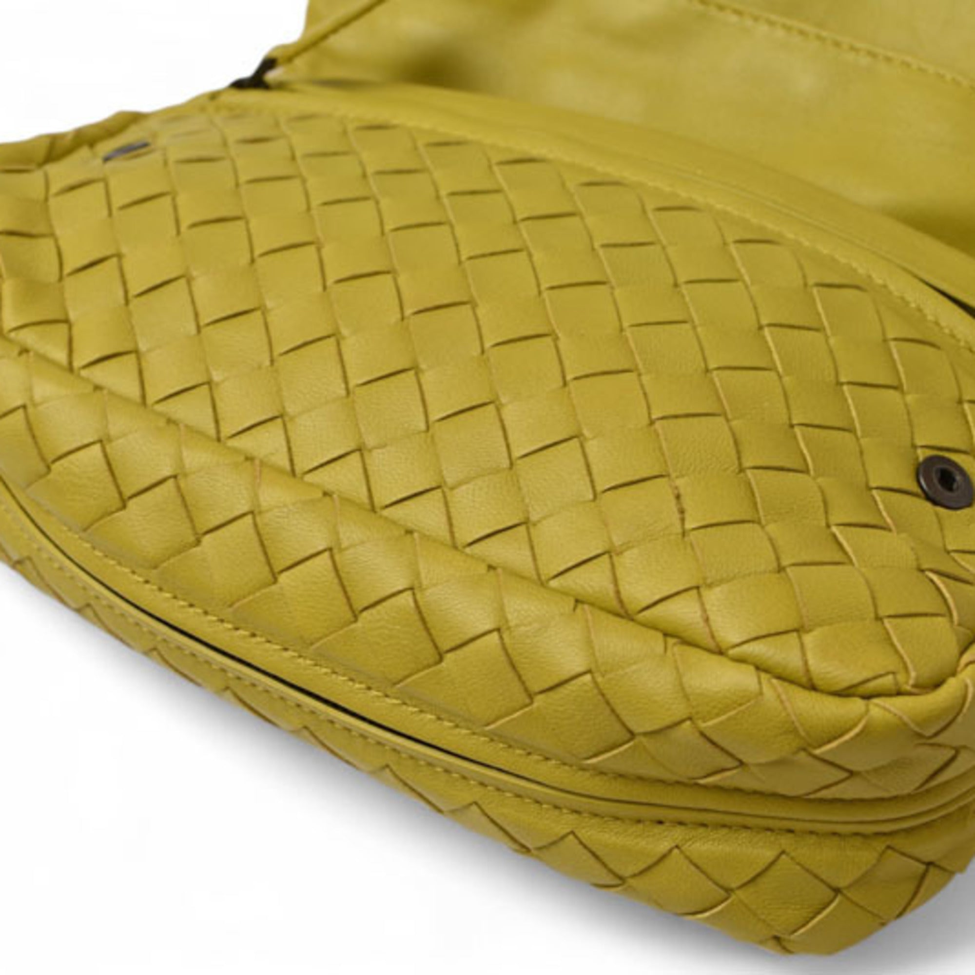 Bottega Veneta Mustard Leather Clutch Bag Shoulder Bag