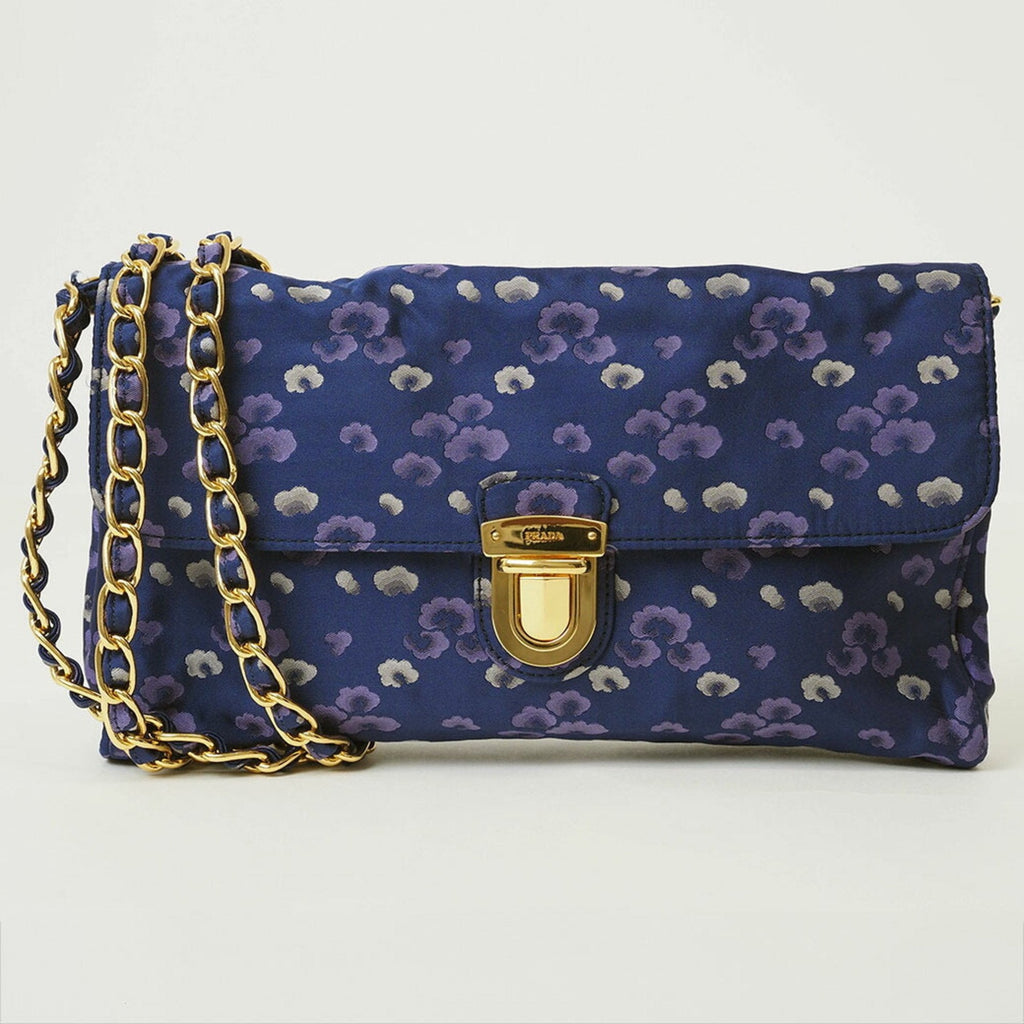 Prada Navy Nylon Shoulder Bag
