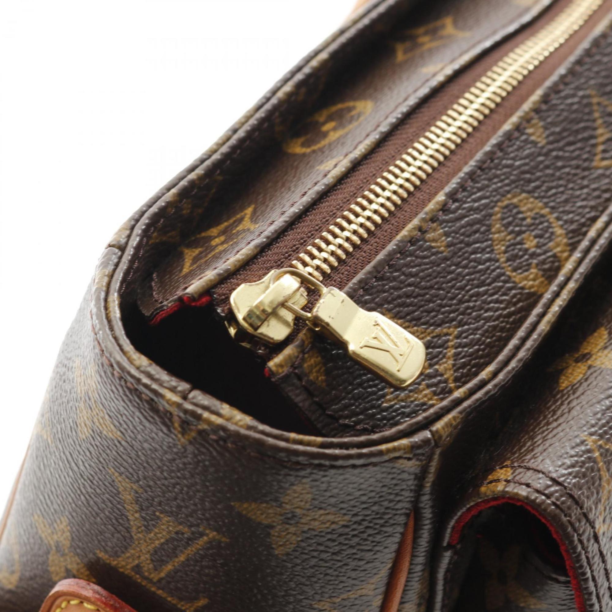 Louis Vuitton Monogram Brown Coated Canvas Leather Shoulder Bag