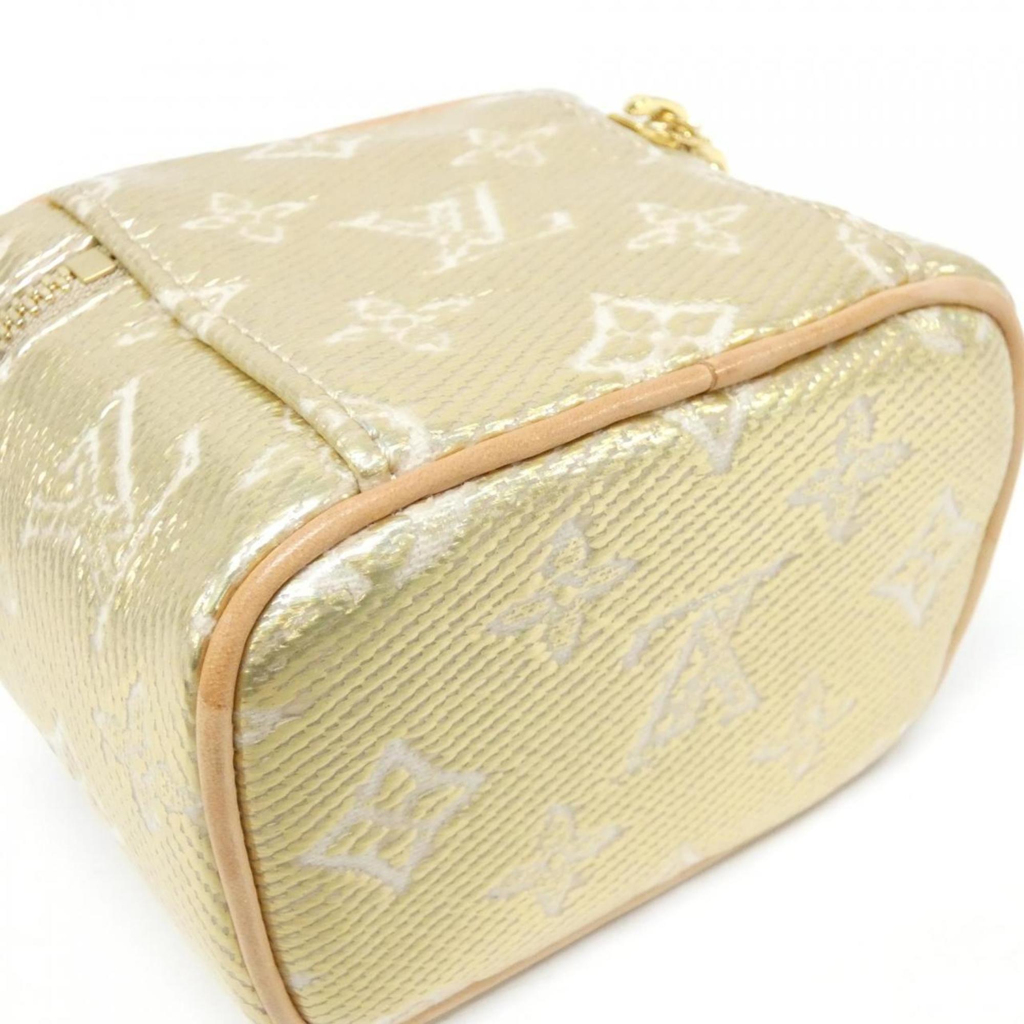 Louis Vuitton Beige Gold Cotton Shoulder Bag