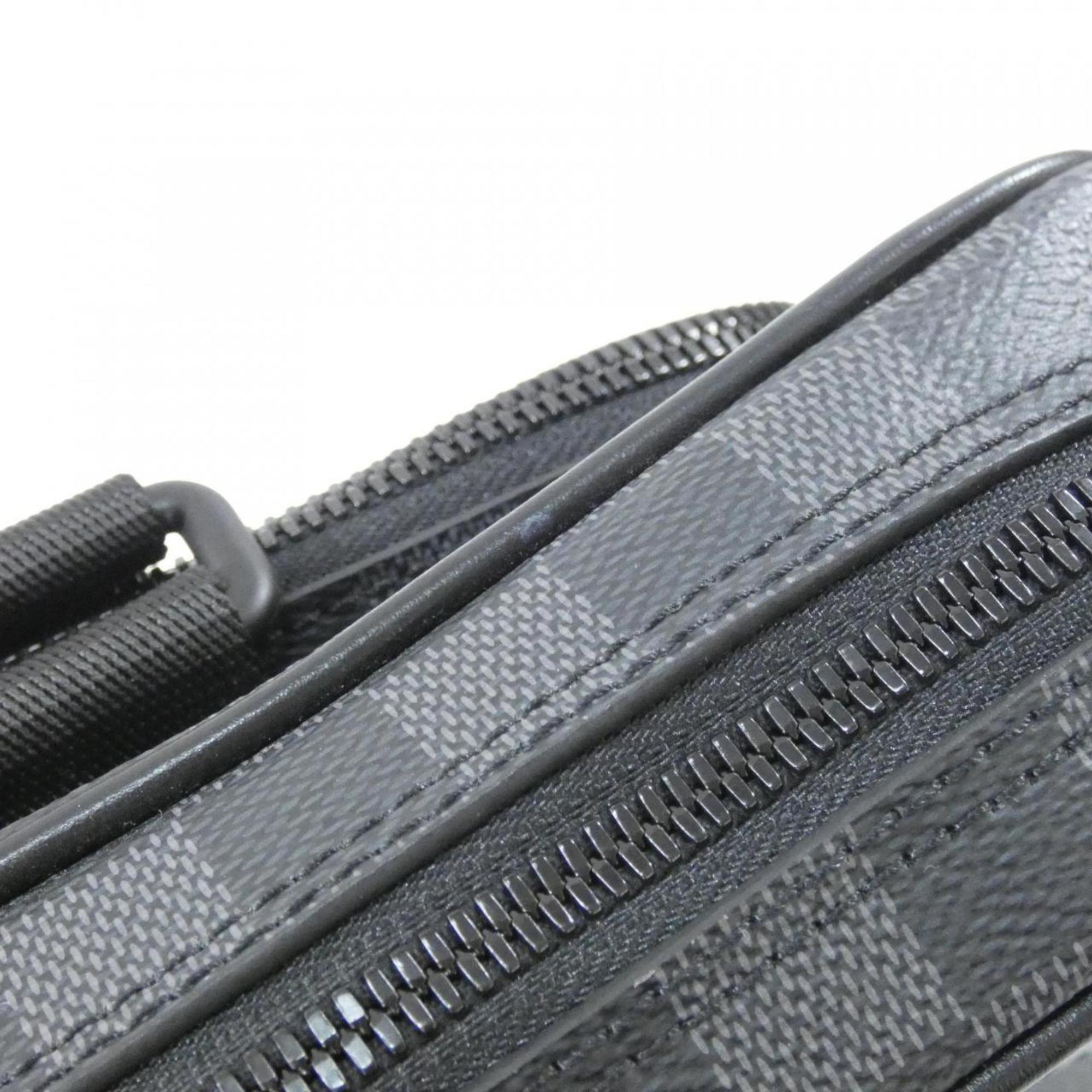 Louis Vuitton Black Graphite Gray Coated Canvas Handbag
