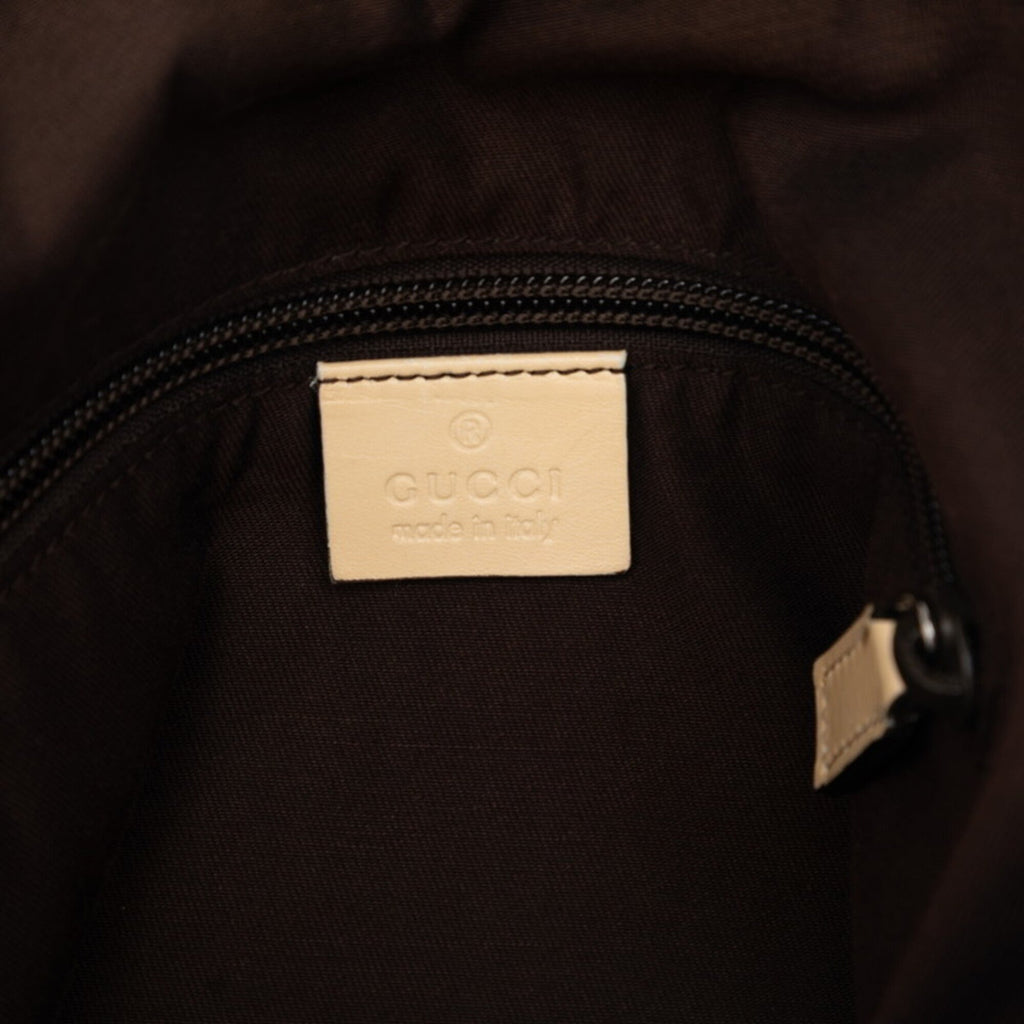 Gucci Gg Canvas Beige Ivory Canvas Leather Shoulder Bag (Pre-Owned)