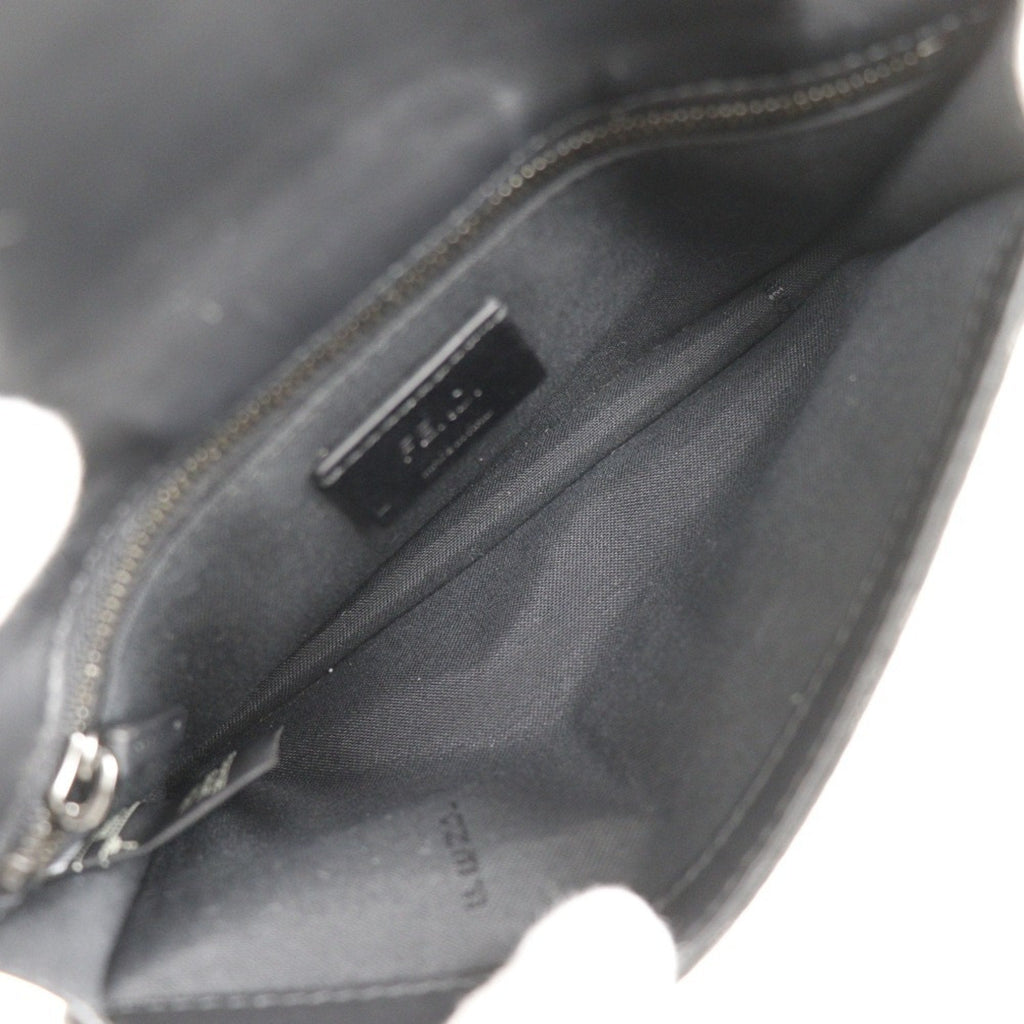 Fendi Black Nylon Canvas Leather Baguette Bag Shoulder Bag