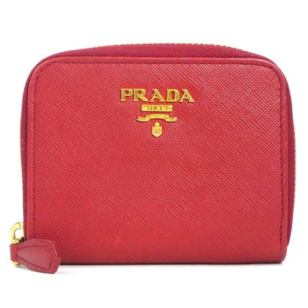 Prada Red Color Leather Coin Purse/Coin Case