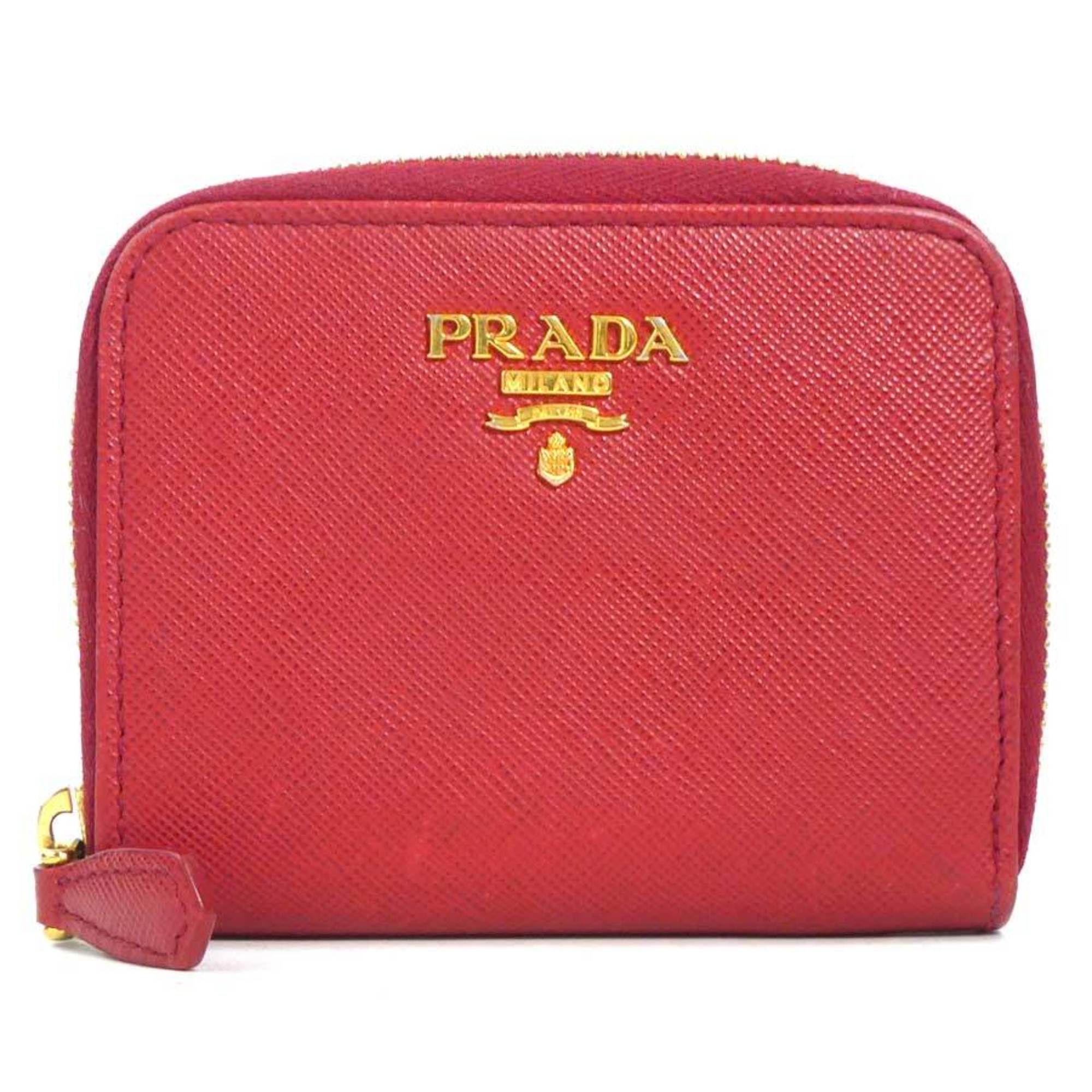 Prada Red Color Leather Coin Purse/Coin Case