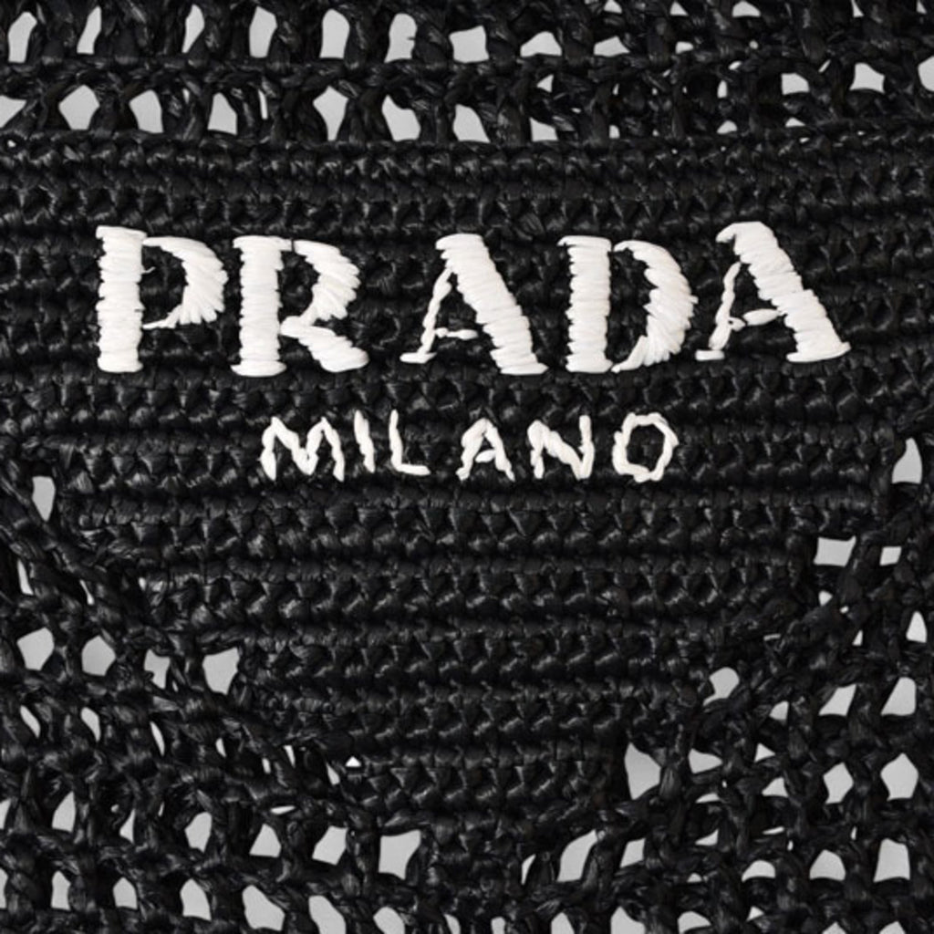 Prada Black Straw Tote Bag