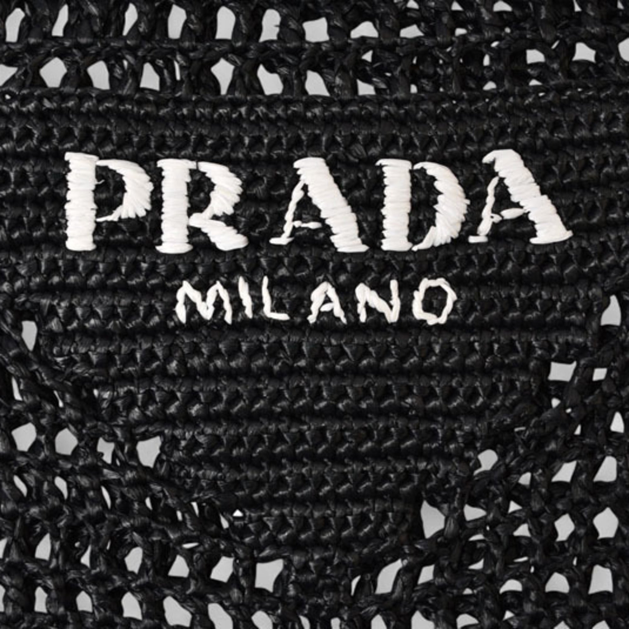 Prada Black Straw Tote Bag