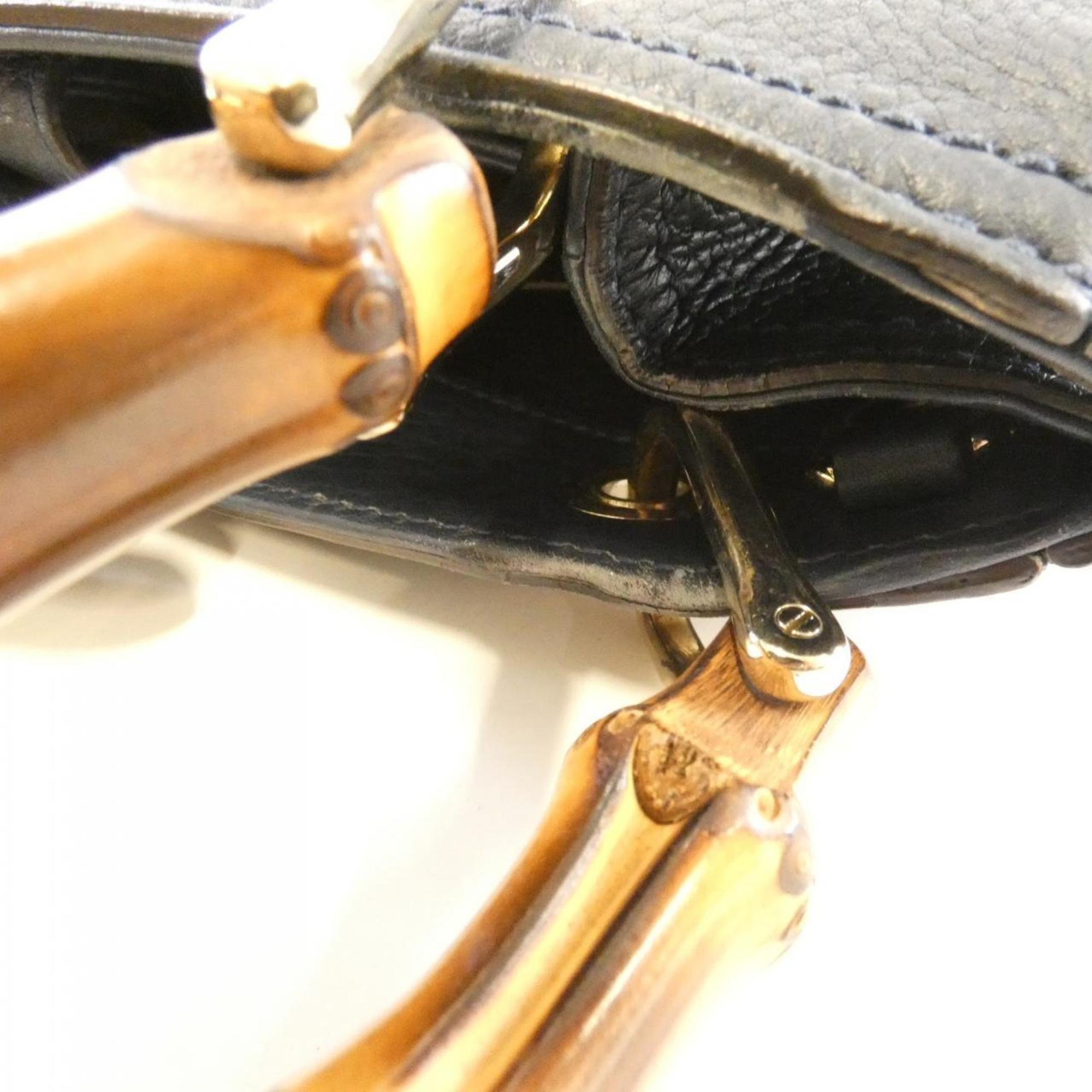 Gucci Dark Blue Leather Handbag (Pre-Owned)