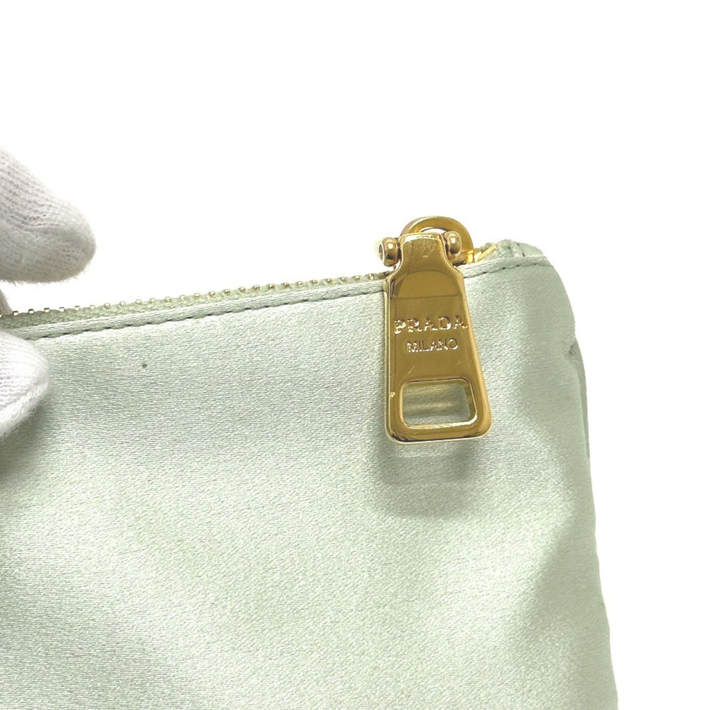 Prada Green Satin Clutch Bag
