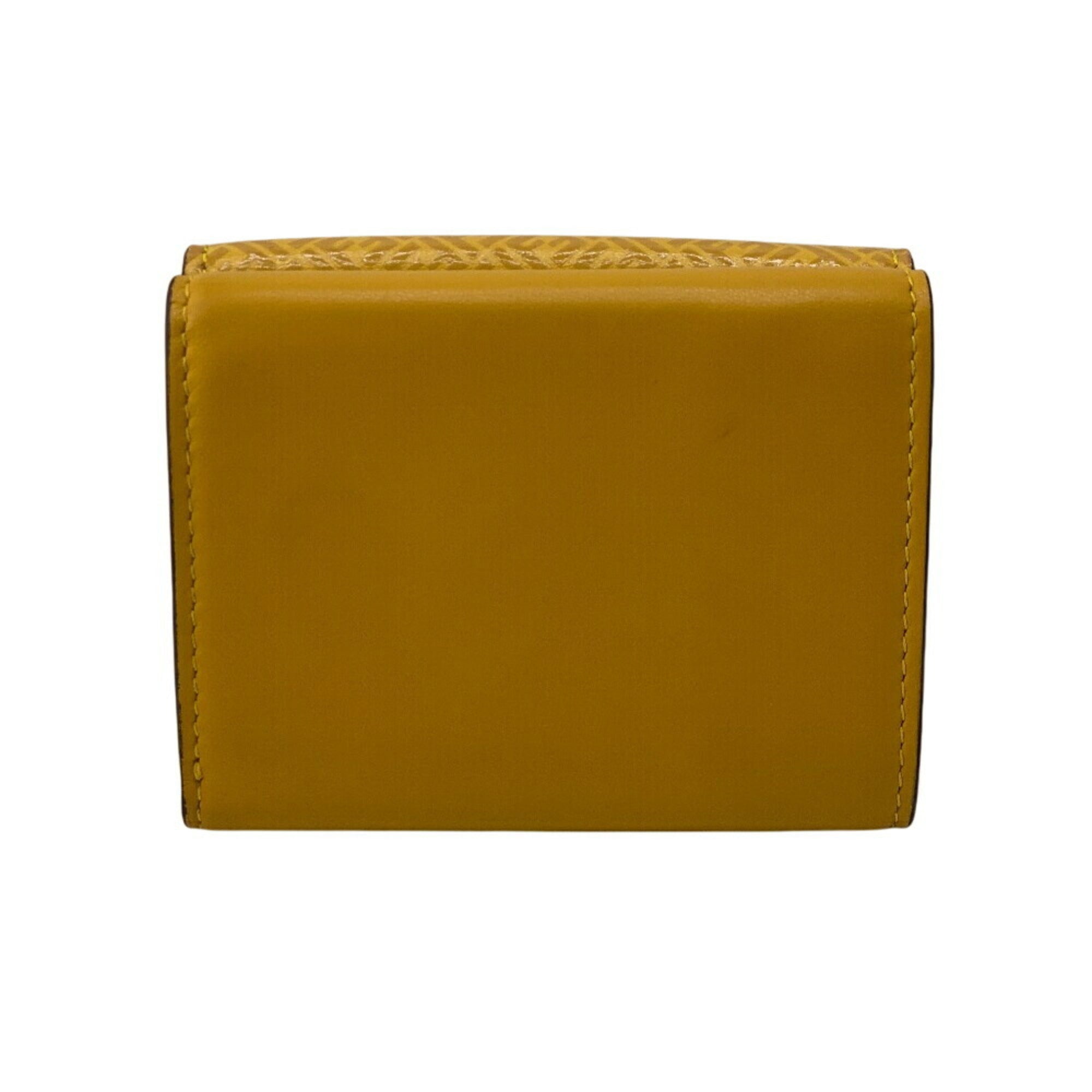 Fendi Yellow Leather Wallet (Tri-Fold)