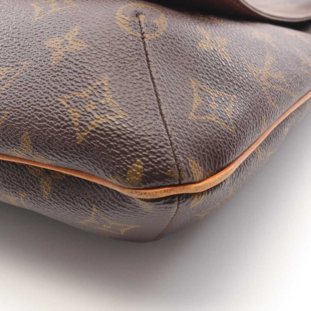 Louis Vuitton Brown Coated Canvas Leather Shoulder Bag