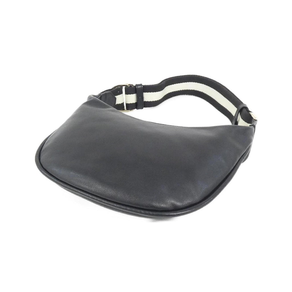 Gucci Black White Leather Shoulder Bag (Pre-Owned)