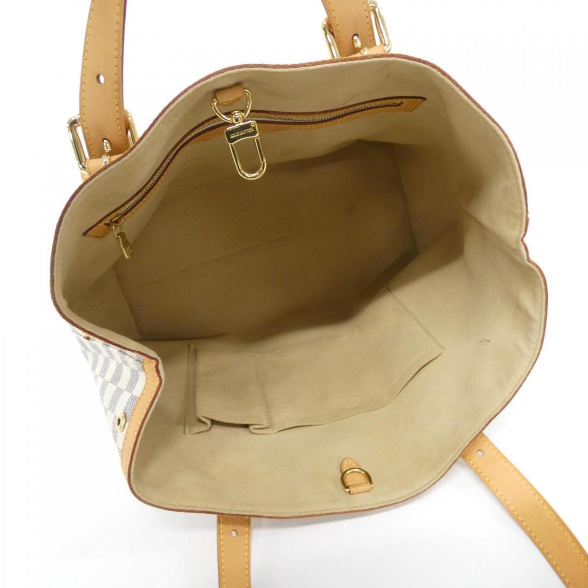 Louis Vuitton Azur White Coated Canvas Handbag