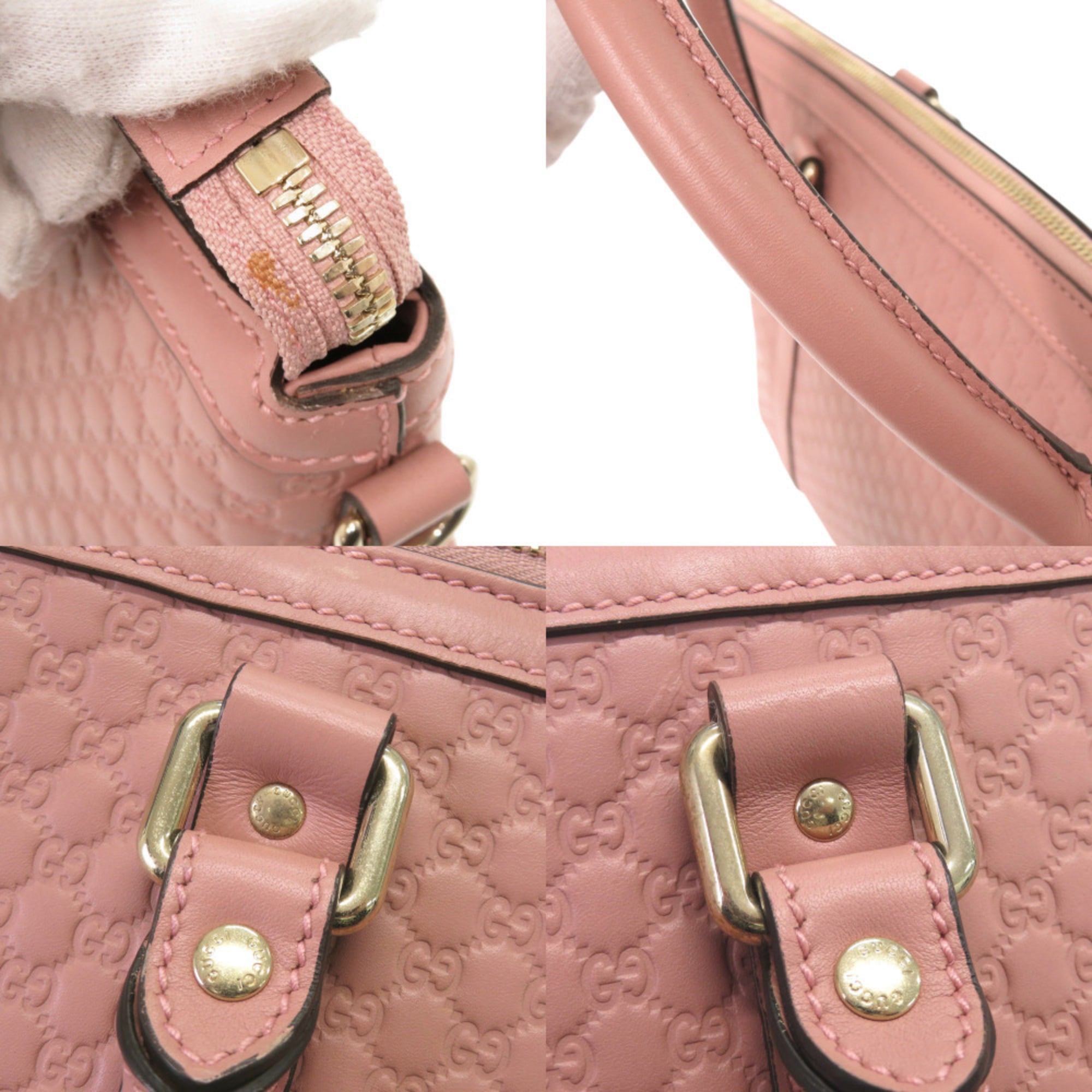 Gucci Pink Leather Handbag Shoulder Bag Tote Bag (Pre-Owned)