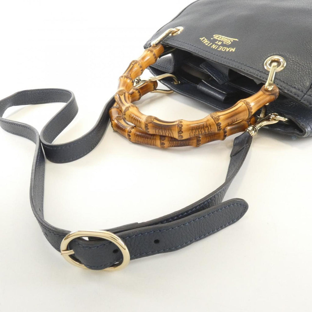 Gucci Dark Blue Leather Handbag (Pre-Owned)