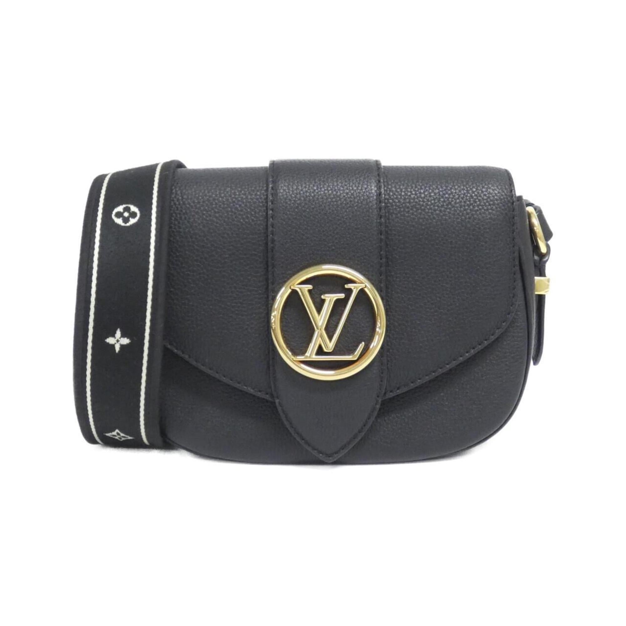 Louis Vuitton Black Leather Shoulder Bag