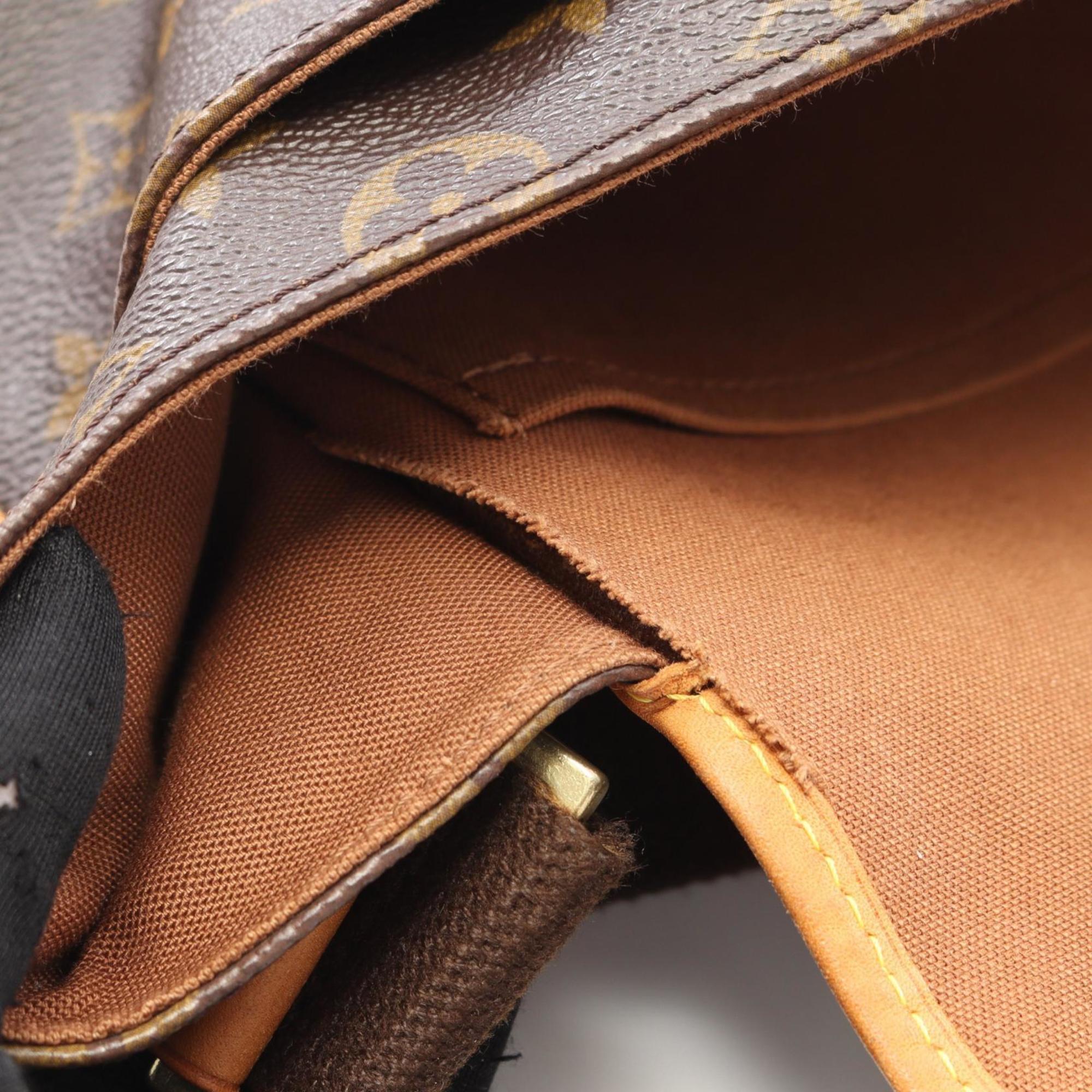 Louis Vuitton Brown Coated Canvas Leather Shoulder Bag