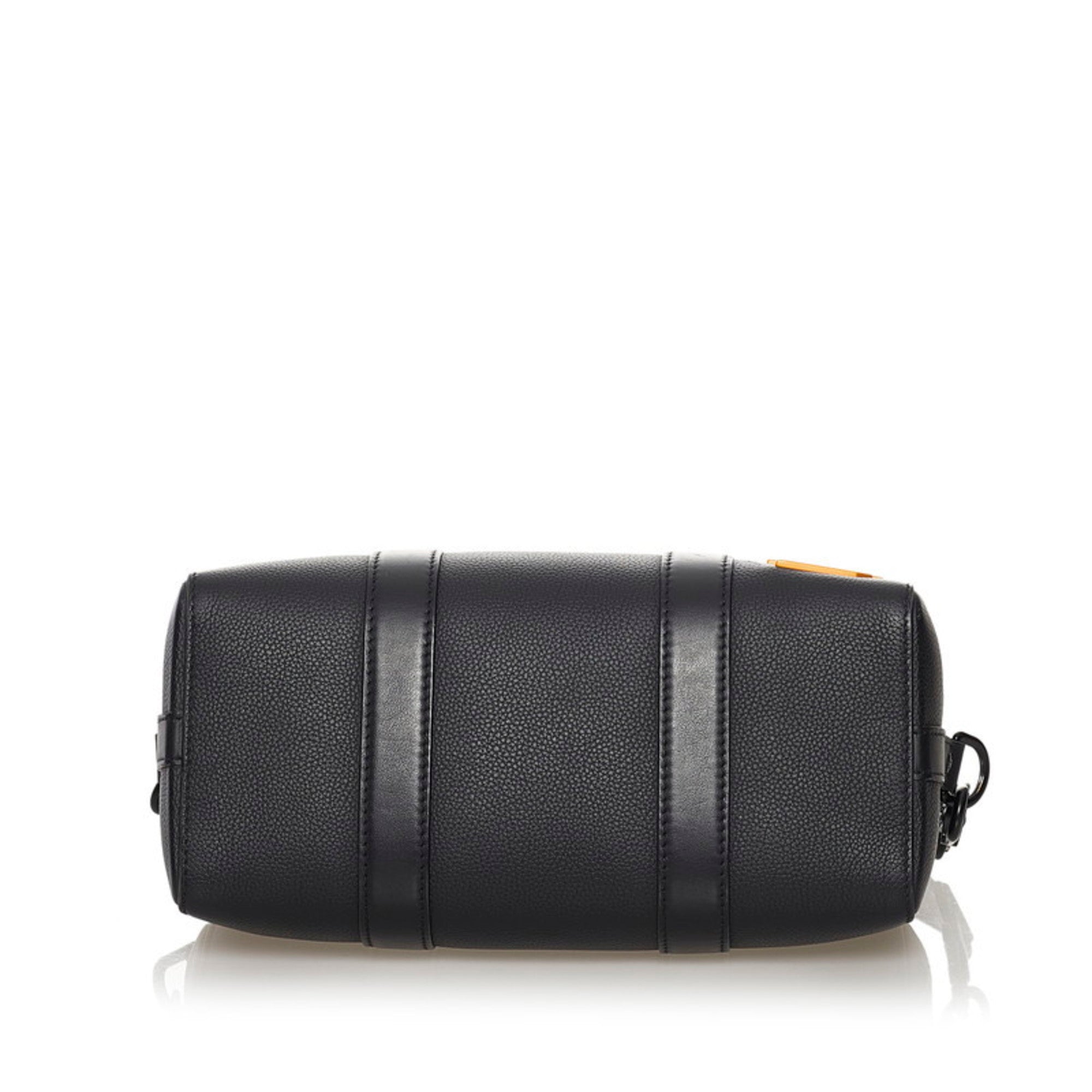 Louis Vuitton Damier Distorted City Keepall Shoulder Bag M57417 Black Grain Leather Men's LOUIS VUITTON