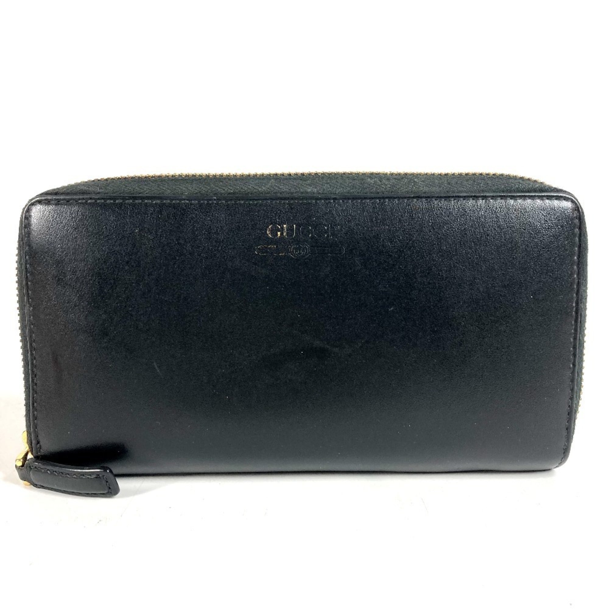 Gucci Black Leather Long Wallet (Bi-Fold) (Pre-Owned)