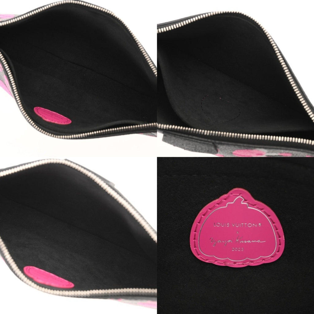 Louis Vuitton Noir Pink Leather Pochette Pouch Shoulder Bag
