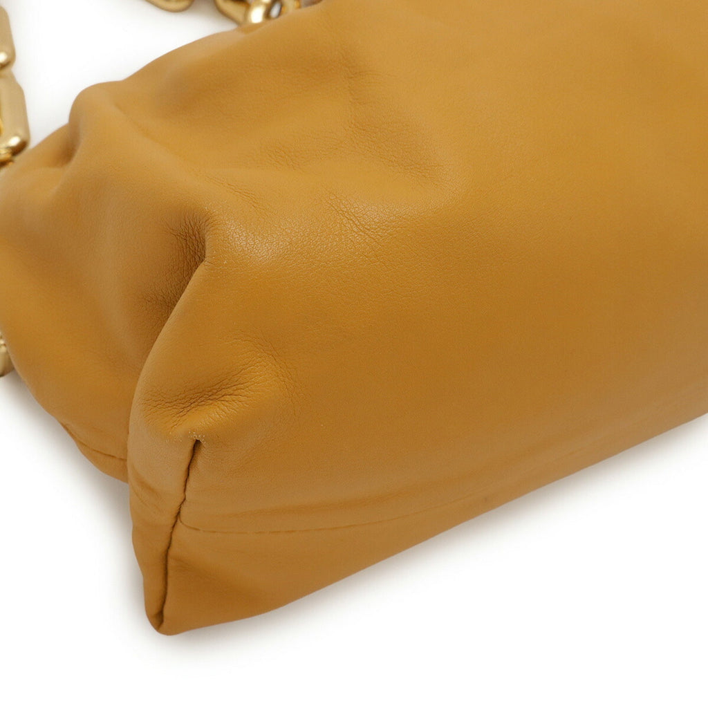 Bottega Veneta Mustard Yellow Leather Pouch Shoulder Bag
