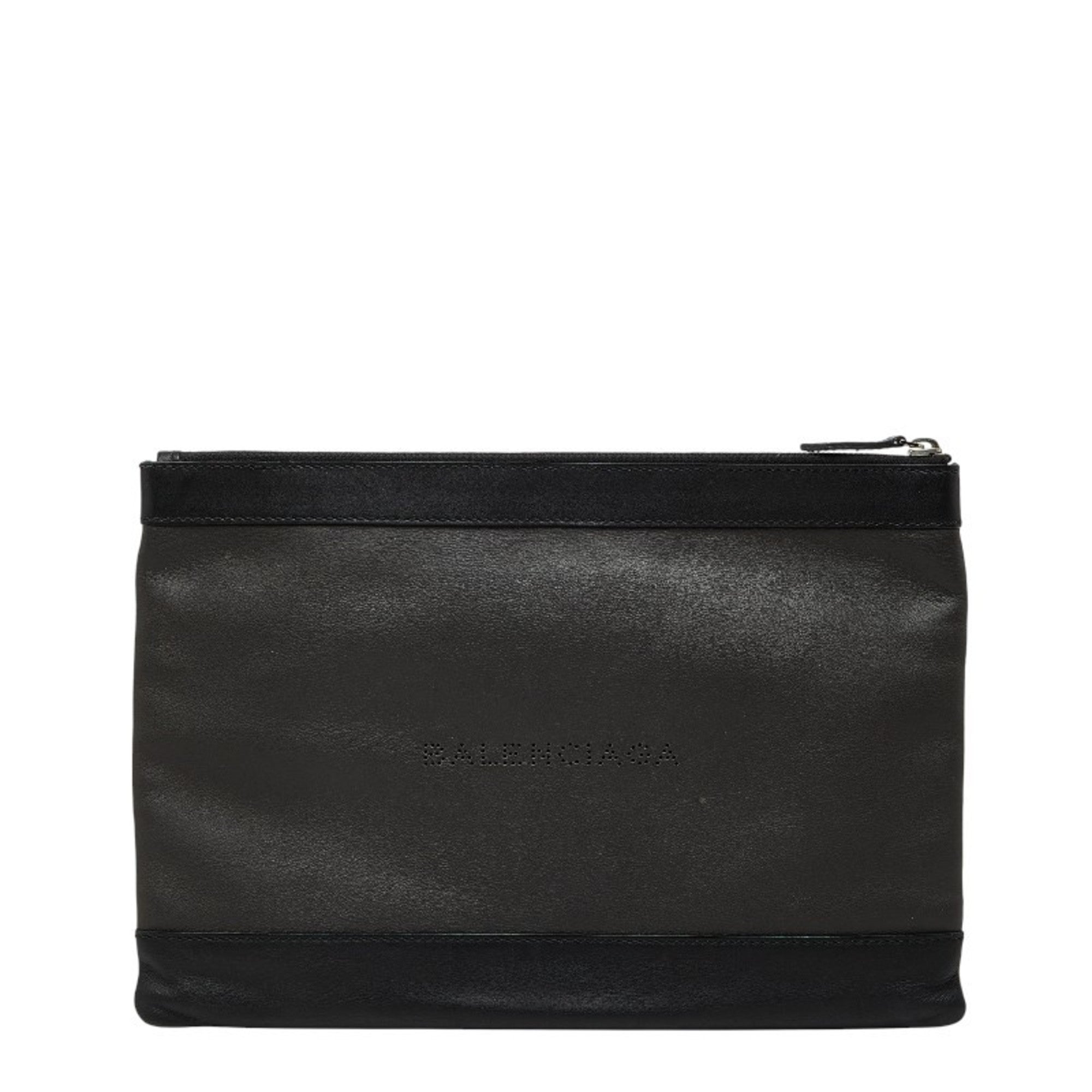Balenciaga Black Leather Clutch