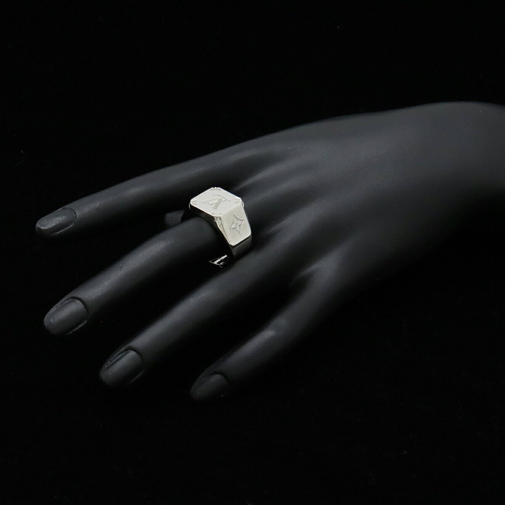 Louis Vuitton Silver Metal Band Ring