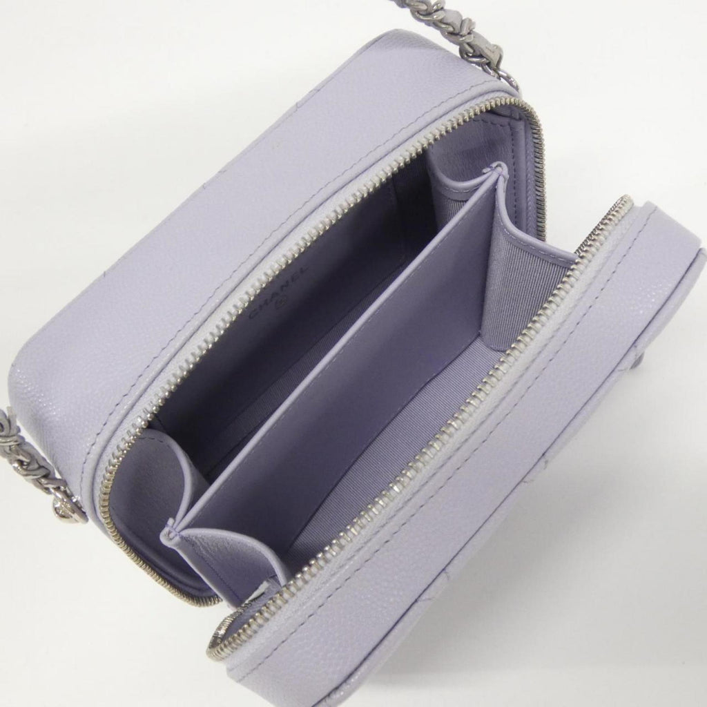 Chanel Light Purple Grained Calfskin Shoulder Bag