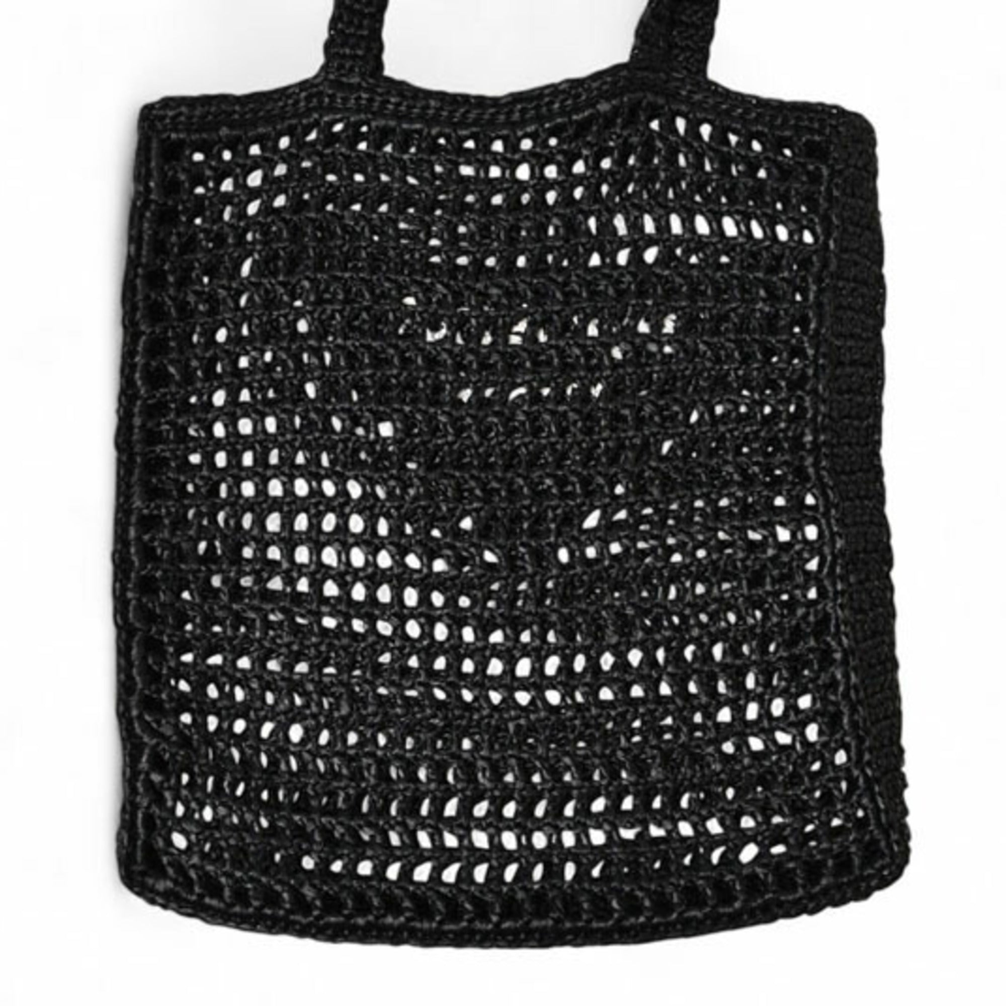Prada Black Straw Tote Bag