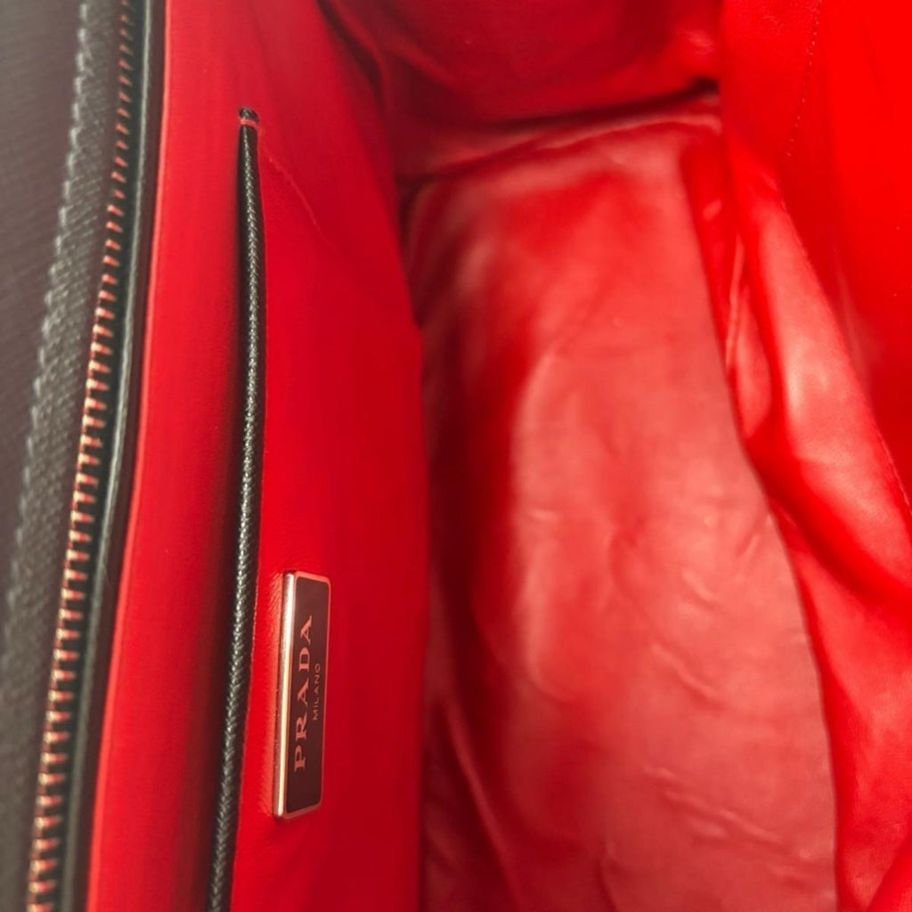 Prada Saffiano Black Leather Tote Bag