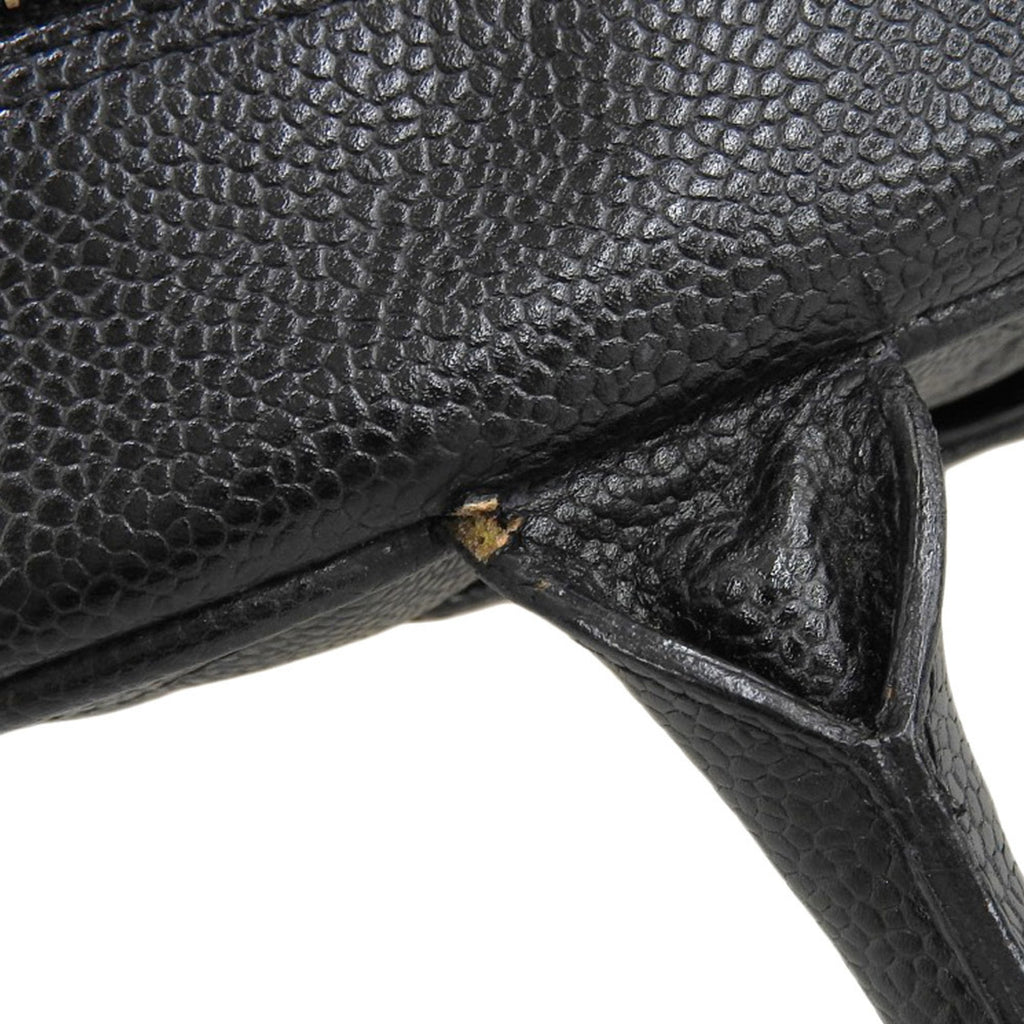 Chanel Black Caviar Leather Boston Bag Handbag