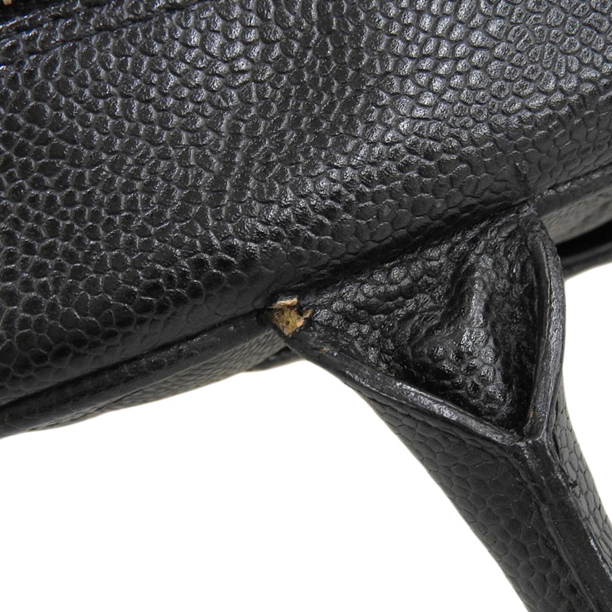 Chanel Black Caviar Leather Boston Bag Handbag