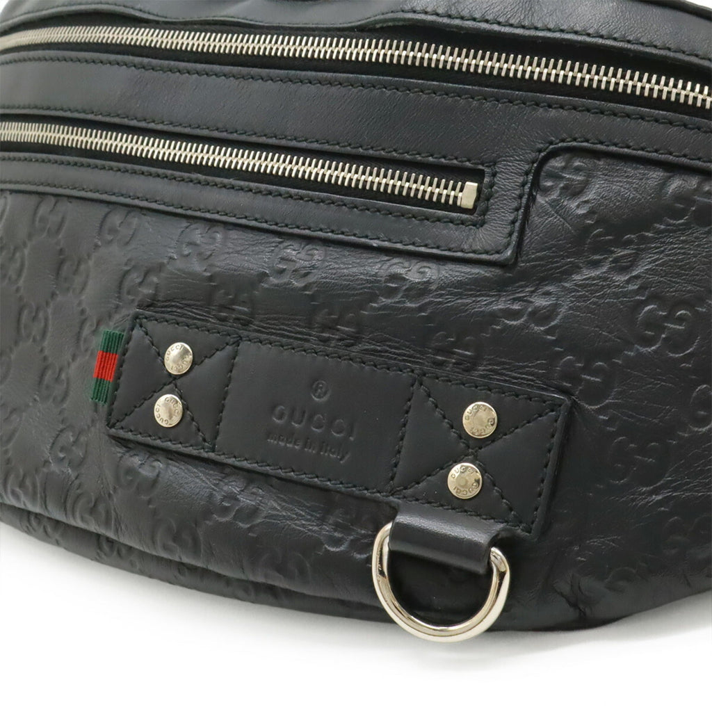 Gucci Black Rubber Coated Canvas Leather Pouch Sling Bag (Pre-Owned)