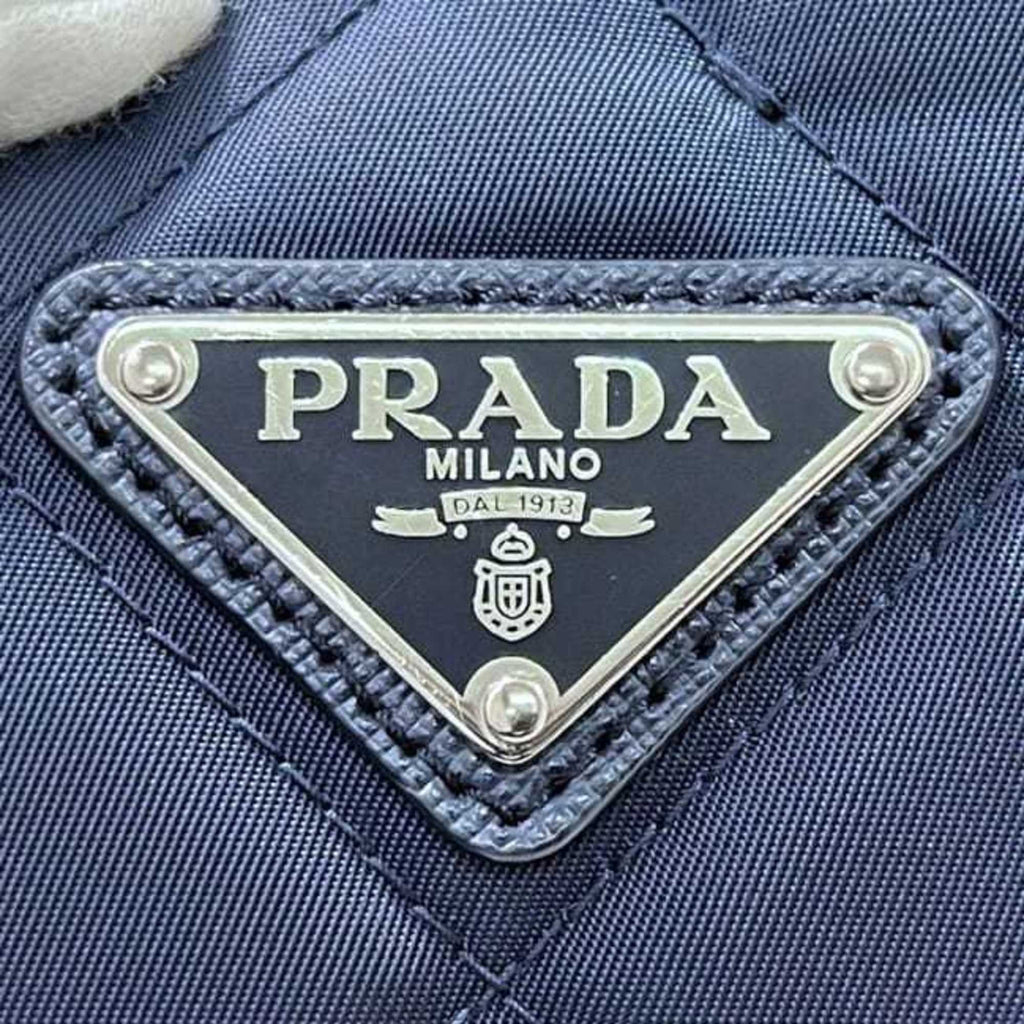 Prada Navy Nylon Saffiano Triangle Shoulder Bag Tote Bag