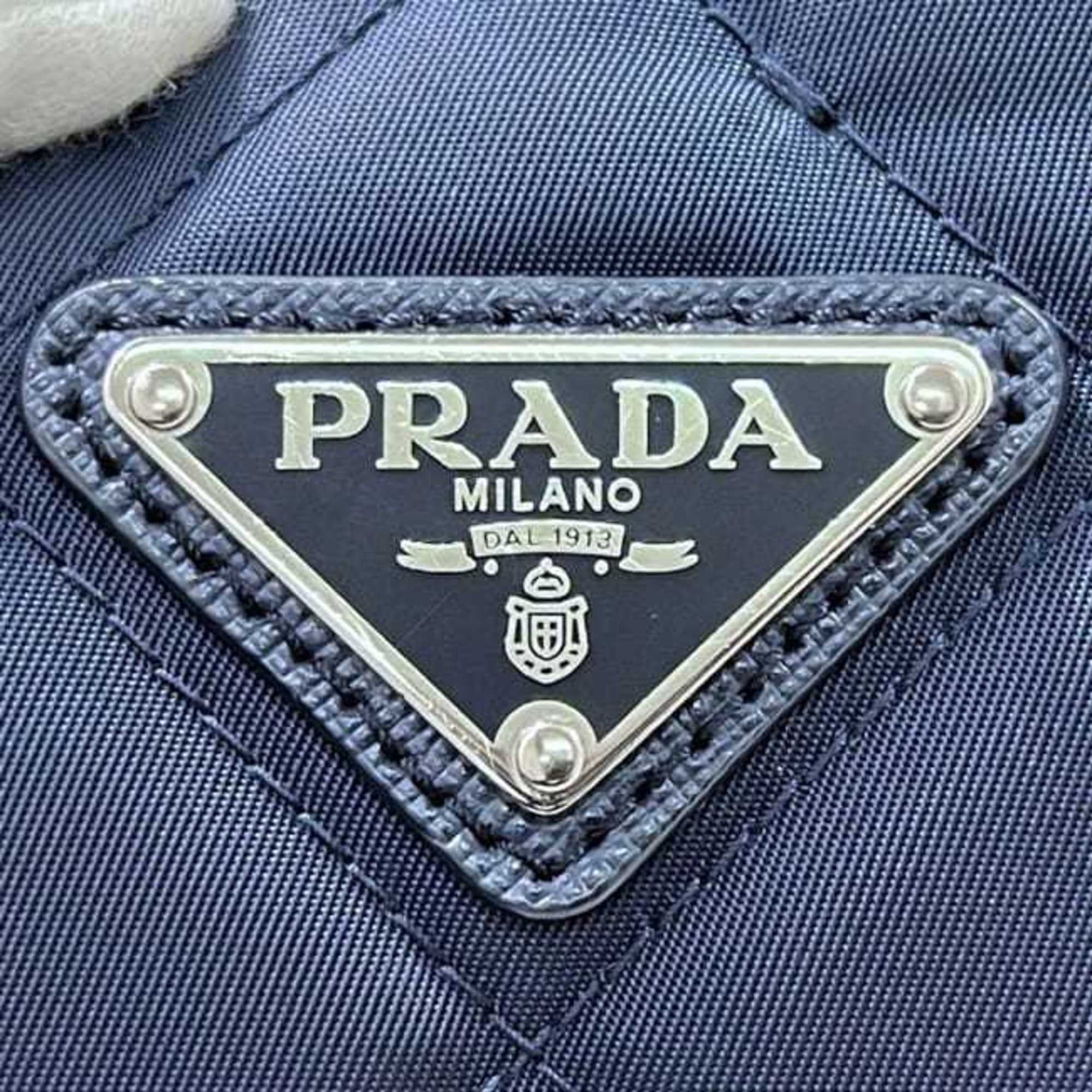 Prada Navy Nylon Saffiano Triangle Shoulder Bag Tote Bag