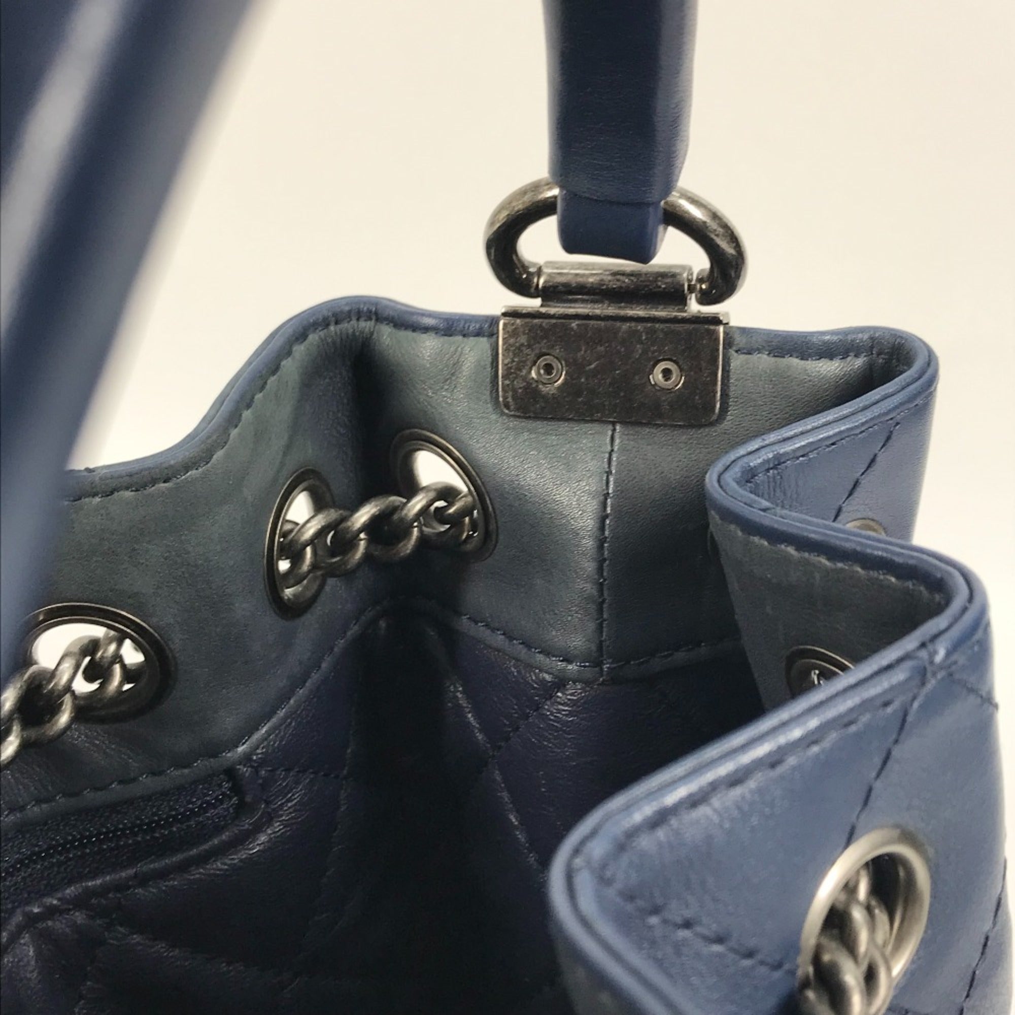 Chanel Blue Leather Shoulder Bag
