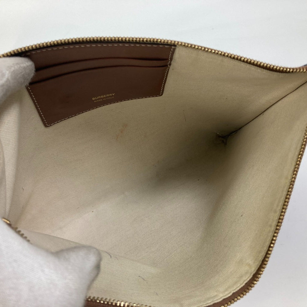 Burberry Brown Pvc Leather Clutch Bag