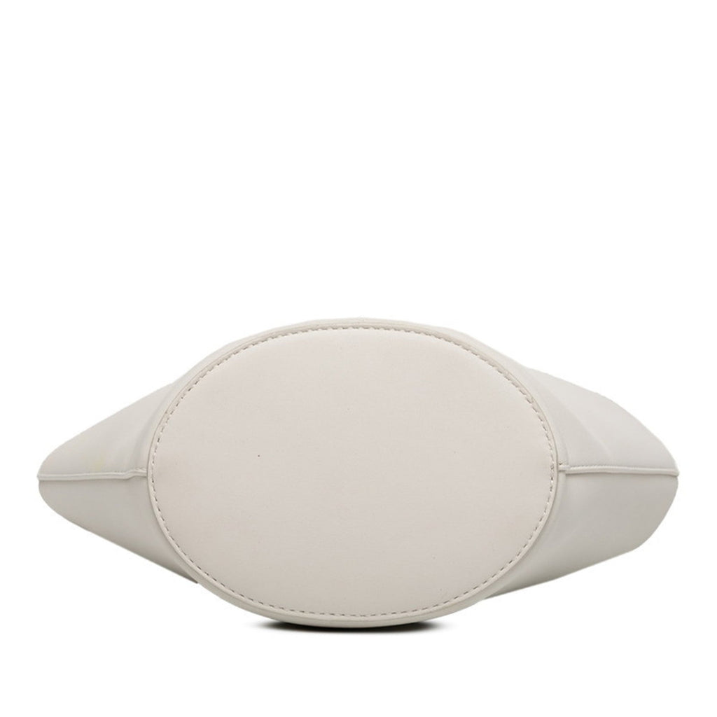 Bottega Veneta White Leather Basket Shoulder Bag Tote Bag