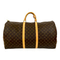 Louis Vuitton Brown Leather Pvc Boston Bag Handbag