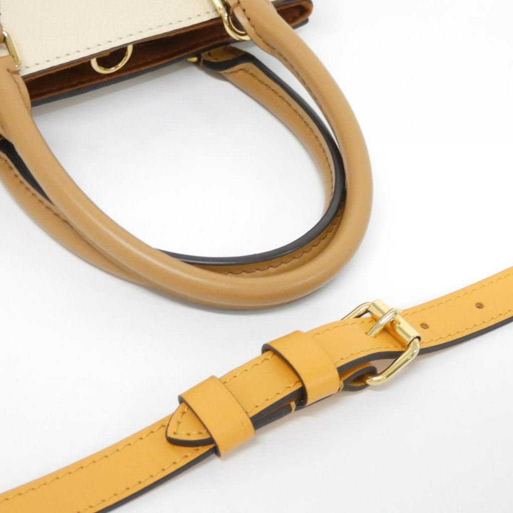 Louis Vuitton Camel Leather Coated Canvas Handbag