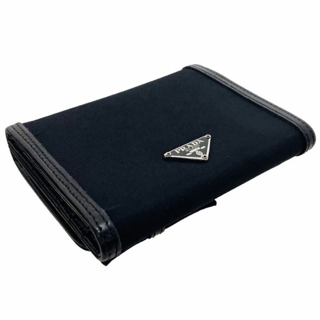 Prada Black Nylon Leather Wallet (Tri-Fold)